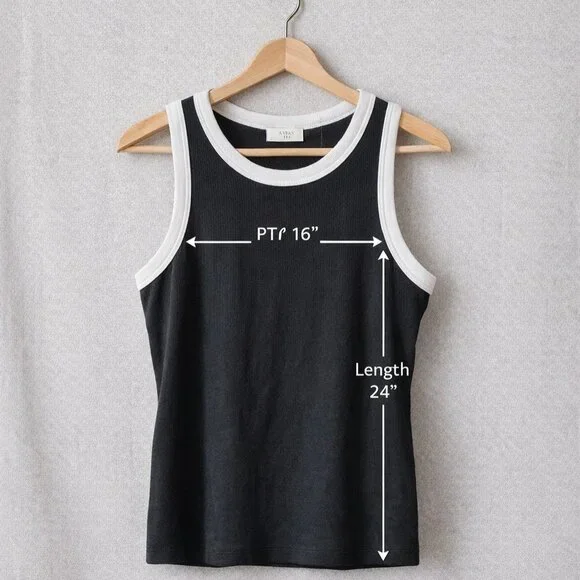 A New Day Black Ribbed Tank Top – Size Large - Picture 3 of 7